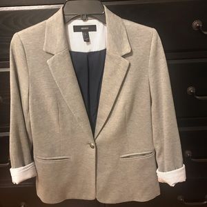 Grey Soft One Button Blazer